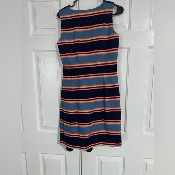 Tommy Hilfiger Pink/Blue/White Striped Sleeveless Midi Dress-size 6 - Picture 2 of 5
